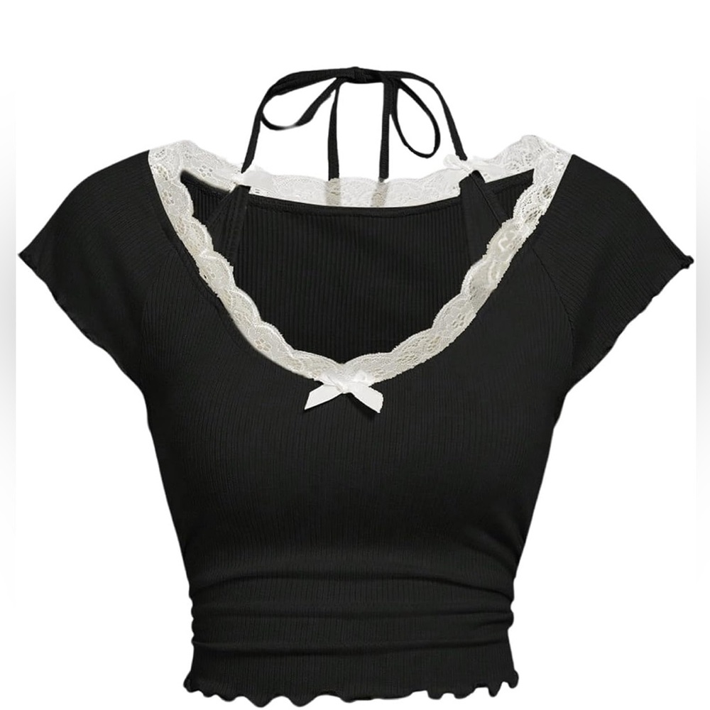 Black lace top